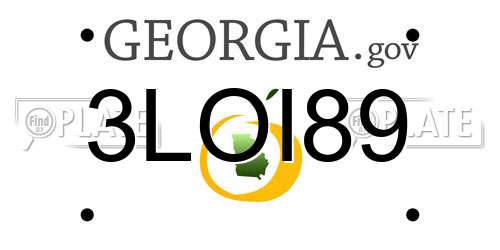 3LOI89 Georgia License Plate