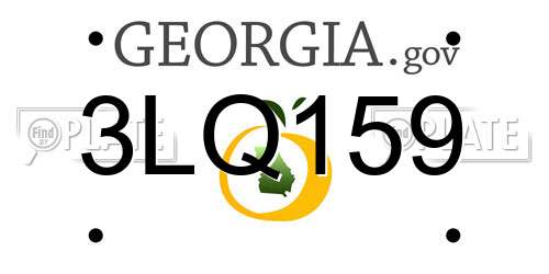 3LQ159 Georgia License Plate