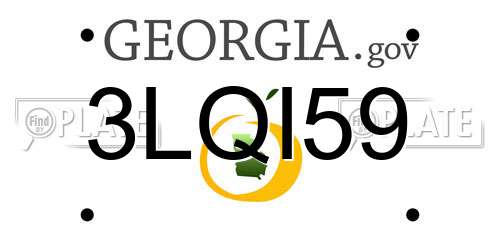 3LQI59 Georgia License Plate