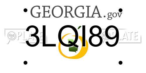 3LQI89 Georgia License Plate