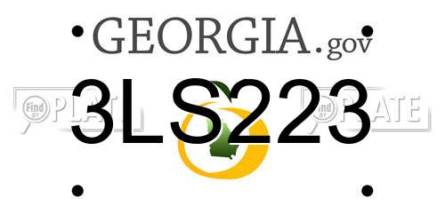 3LS223 Georgia License Plate