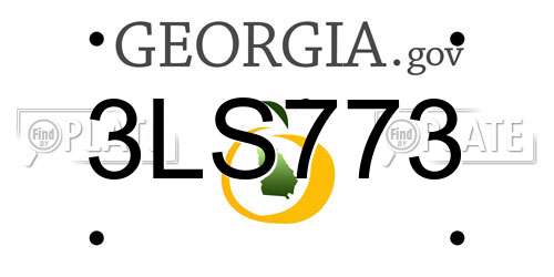 3LS773 Georgia License Plate