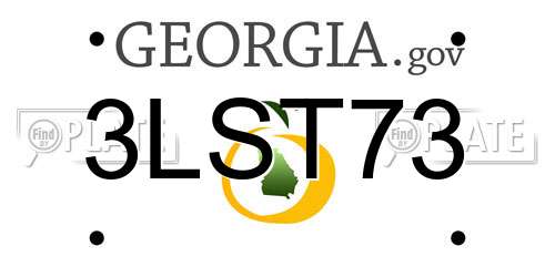 3LST73 Georgia License Plate