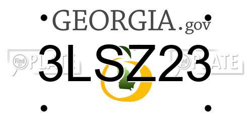 3LSZ23 Georgia License Plate