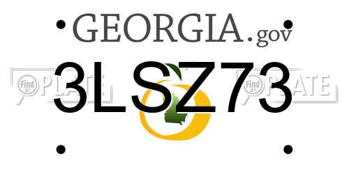 3LSZ73 Georgia License Plate