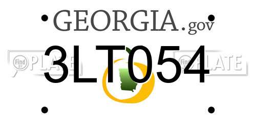 3LT054 Georgia License Plate
