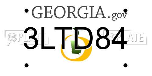 3LTD84 Georgia License Plate