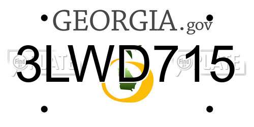3LWD715 Georgia License Plate