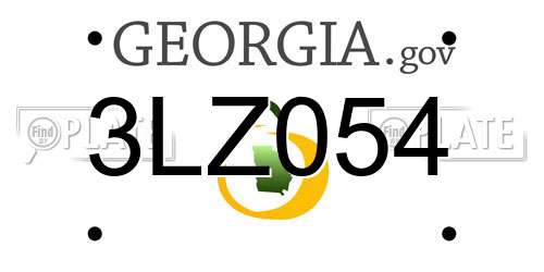 3LZ054 Georgia License Plate