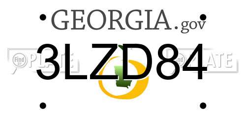 3LZD84 Georgia License Plate