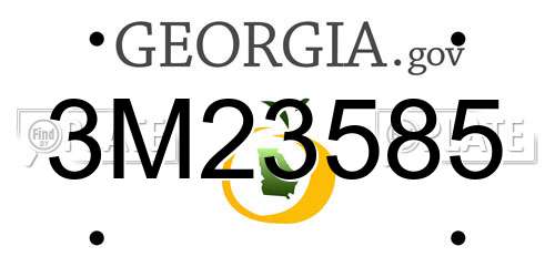 3M23585 Georgia License Plate