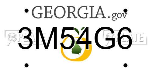 3M54G6 Georgia License Plate