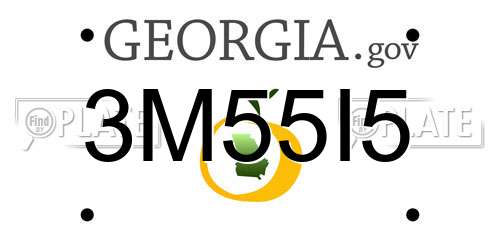 3M55I5 Georgia License Plate