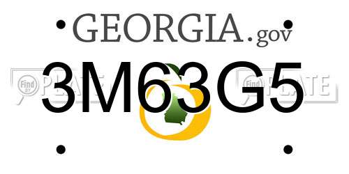 3M63G5 Georgia License Plate