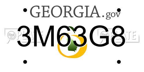 3M63G8 Georgia License Plate