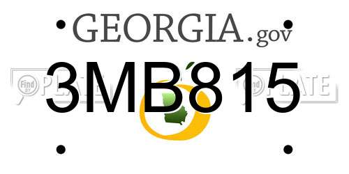 3MB815 Georgia License Plate