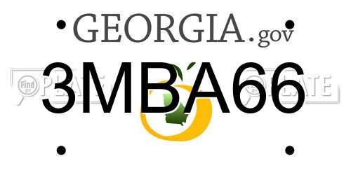 3MBA66 Georgia License Plate