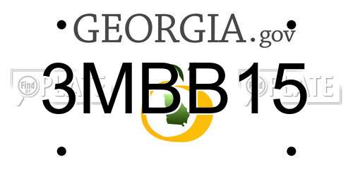 3MBB15 Georgia License Plate