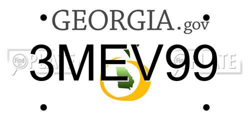 3MEV99 Georgia License Plate