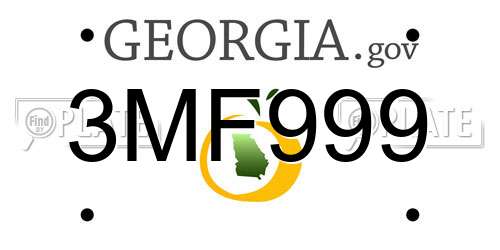 3MF999 Georgia License Plate