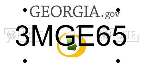 3MGE65 Georgia License Plate