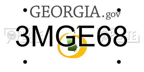 3MGE68 Georgia License Plate