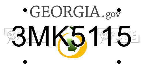 3MK5115 Georgia License Plate