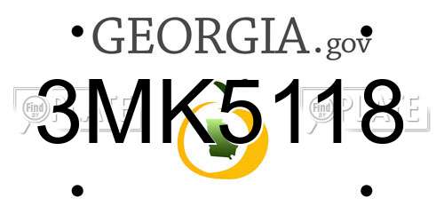 3MK5118 Georgia License Plate