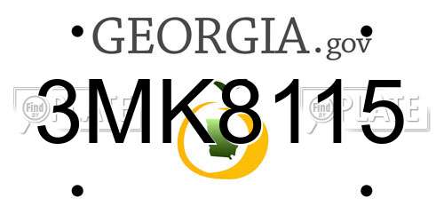 3MK8115 Georgia License Plate