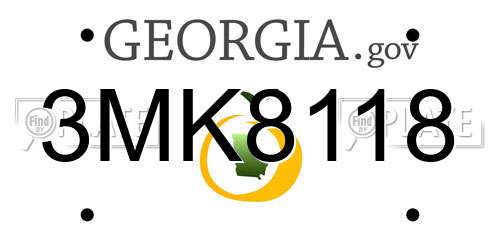 3MK8118 Georgia License Plate