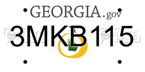 3MKB115 Georgia License Plate