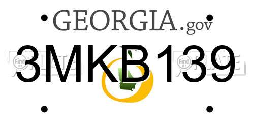 3MKB139 Georgia License Plate