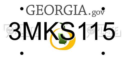3MKS115 Georgia License Plate