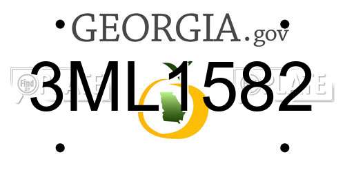 3ML1582 Georgia License Plate