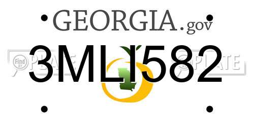 3MLI582 Georgia License Plate