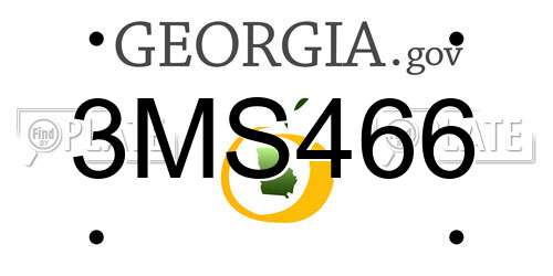3MS466 Georgia License Plate