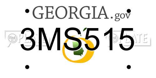 3MS515 Georgia License Plate
