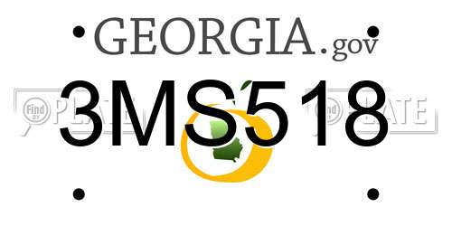 3MS518 Georgia License Plate