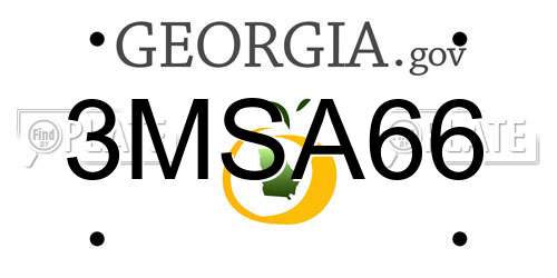 3MSA66 Georgia License Plate