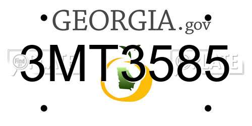 3MT3585 Georgia License Plate
