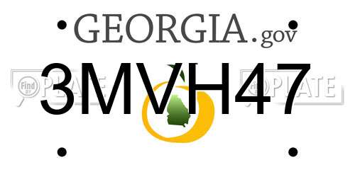 3MVH47 Georgia License Plate