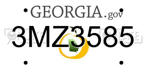 3MZ3585 Georgia License Plate