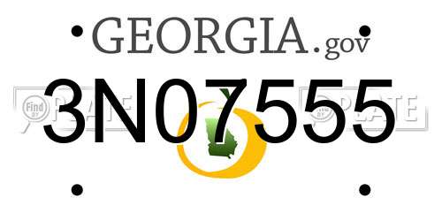 3N07555 Georgia License Plate
