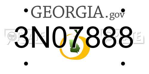 3N07888 Georgia License Plate