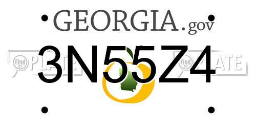 3N55Z4 Georgia License Plate