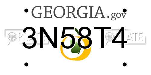 3N58T4 Georgia License Plate