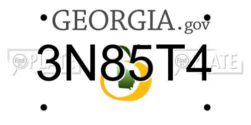 3N85T4 Georgia License Plate