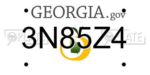 3N85Z4 Georgia License Plate