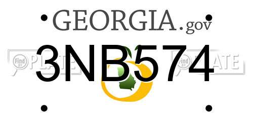 3NB574 Georgia License Plate
