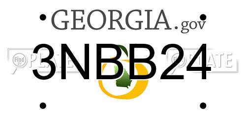 3NBB24 Georgia License Plate